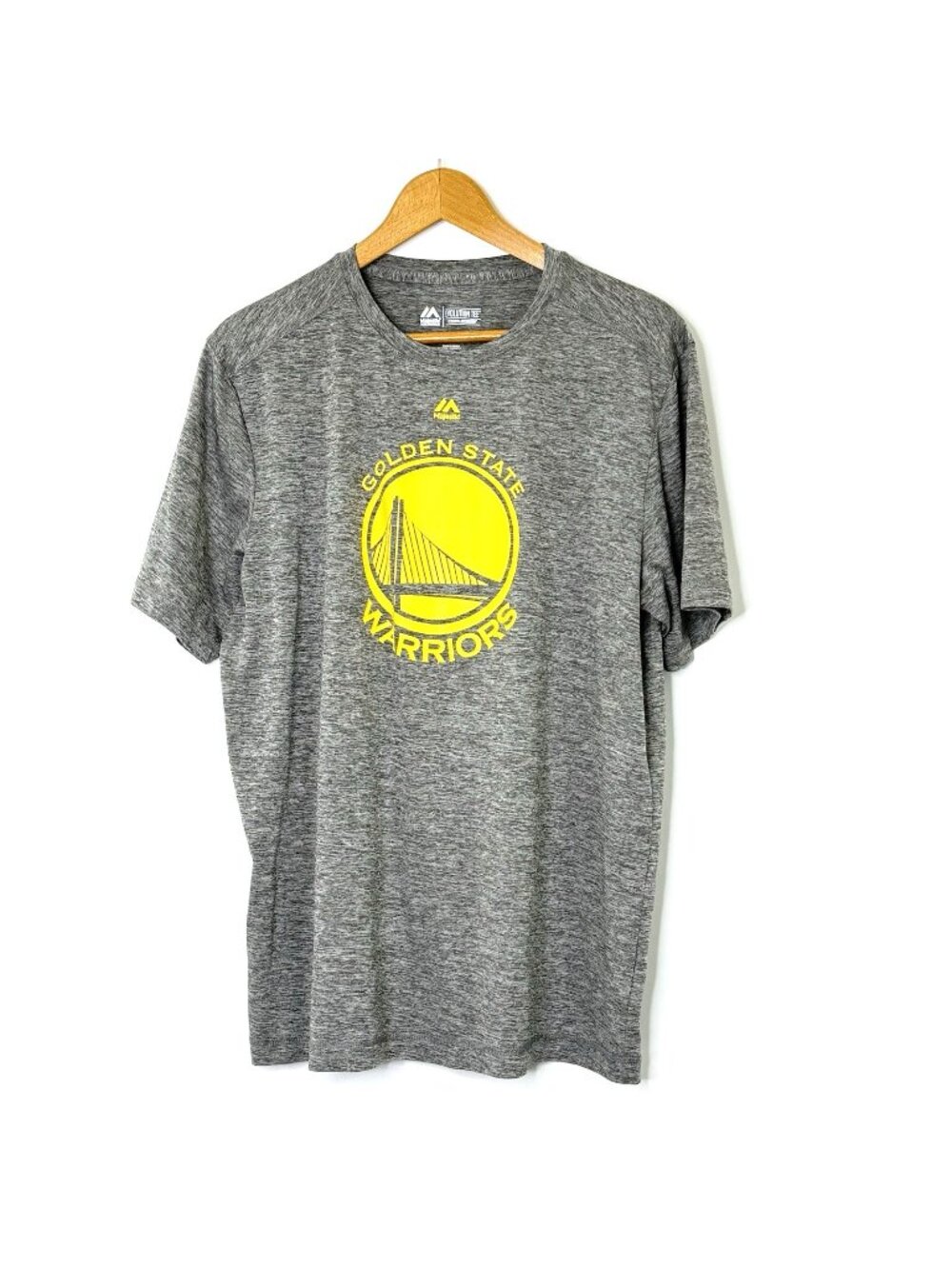 Majestic Golden State Warriors Evolution Tee Crew Neck T Shirt size Large Gray